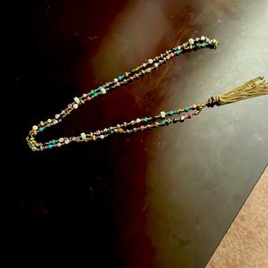 Stella and Dot lariat necklace - multicolored with removable tassel.
